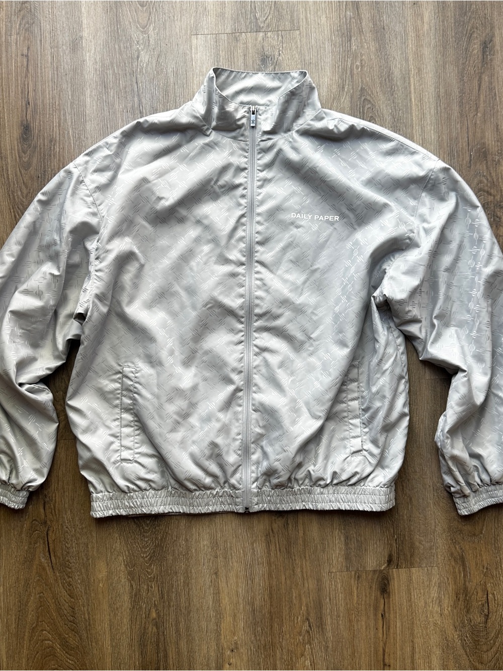 Daily Paper Light Gray Zip-Front Track Jacket Men’s large